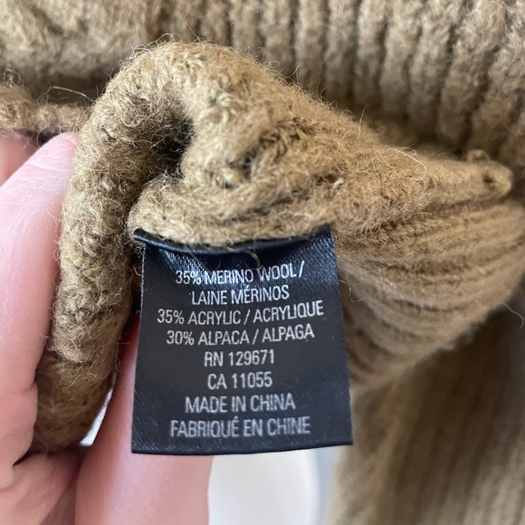 SKULL CASHMERE Alpaca Quarter-Zip Cable-Knit Brushed Wool Turtleneck - Picture 5 of 6